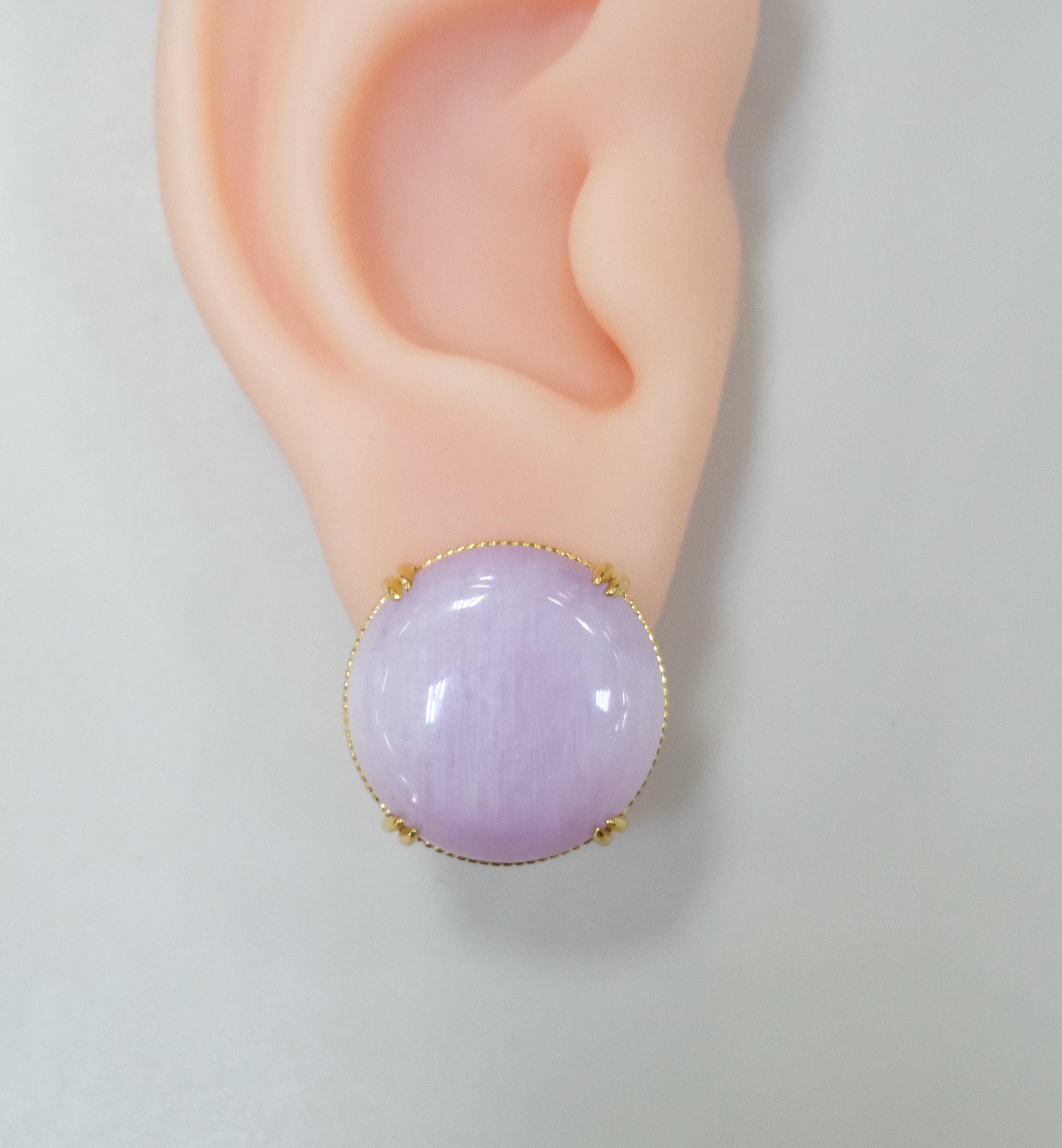 Серебряные серьги с кунцитами